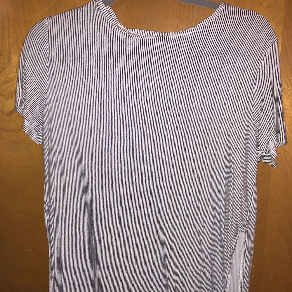zara black and white stripe t shirt